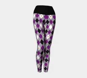 Asexual Panromantic Argyle Yoga Leggings