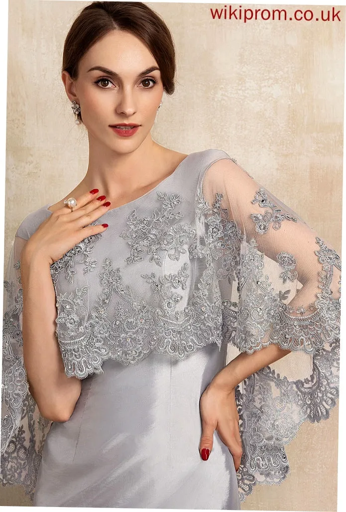 Beading Anabel of With Neck Dress Bride Mother the Knee-Length Lace Mother of the Bride Dresses Sequins Scoop Sheath/Column Taffeta