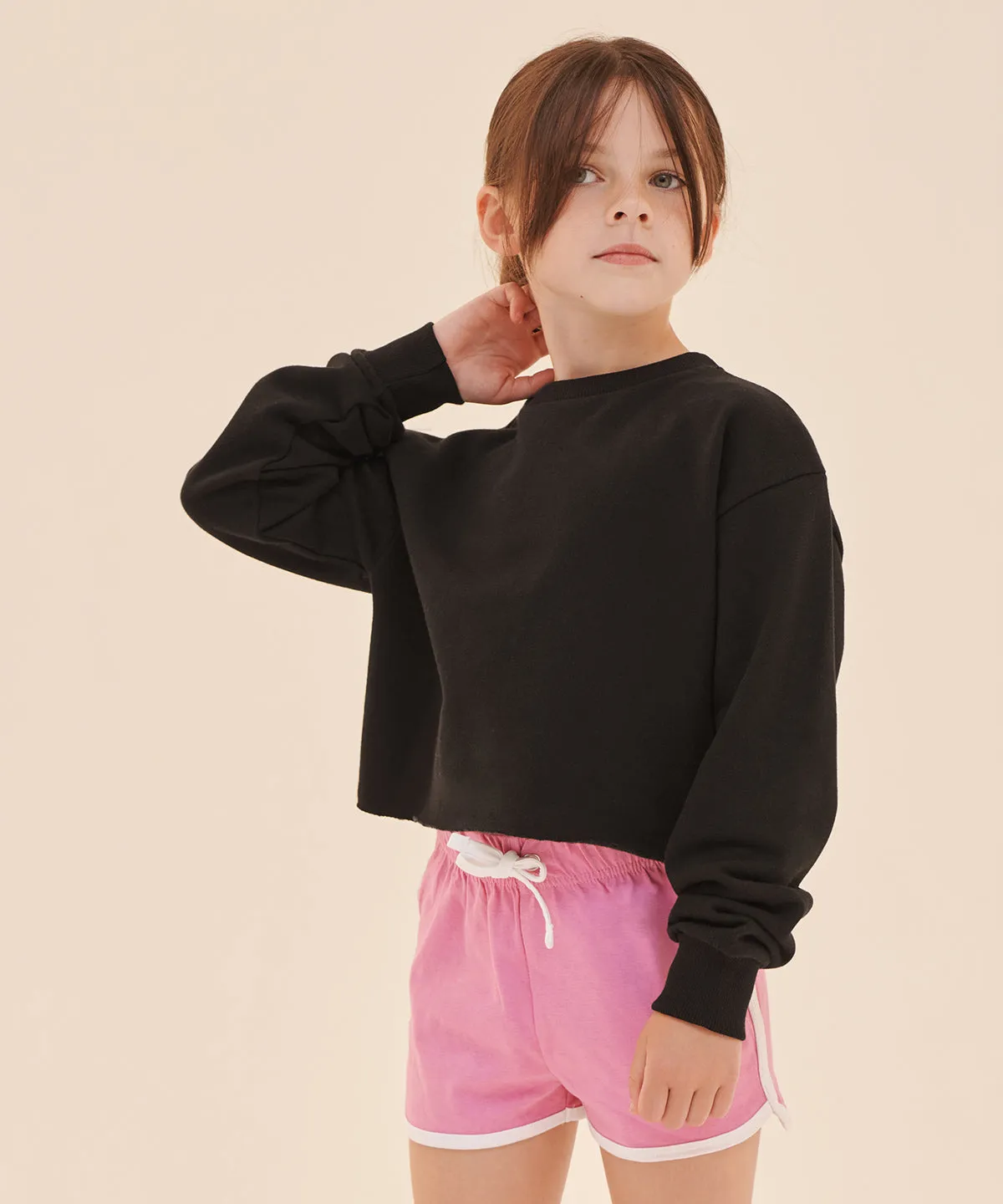 Black - Kids cropped slounge sweat