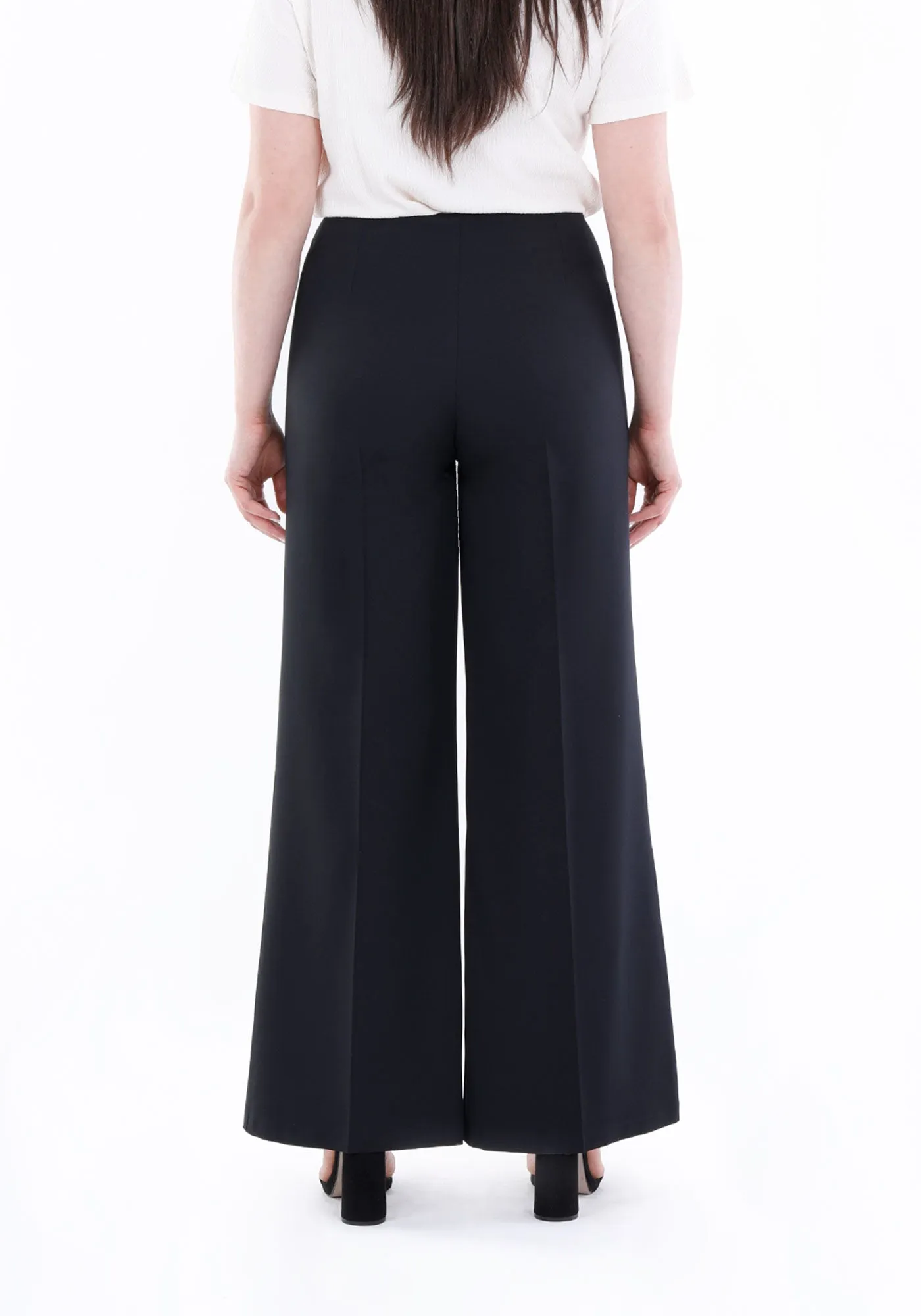 Black Wide Leg Pants - Regular & Plus Size Flare Trousers - G-Line