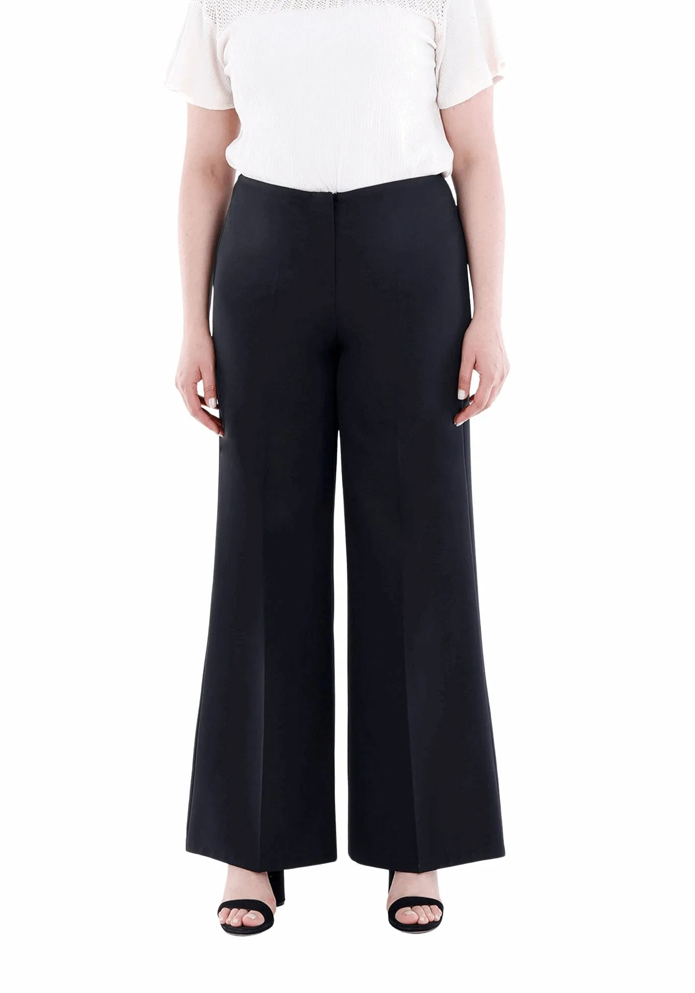 Black Wide Leg Pants - Regular & Plus Size Flare Trousers - G-Line