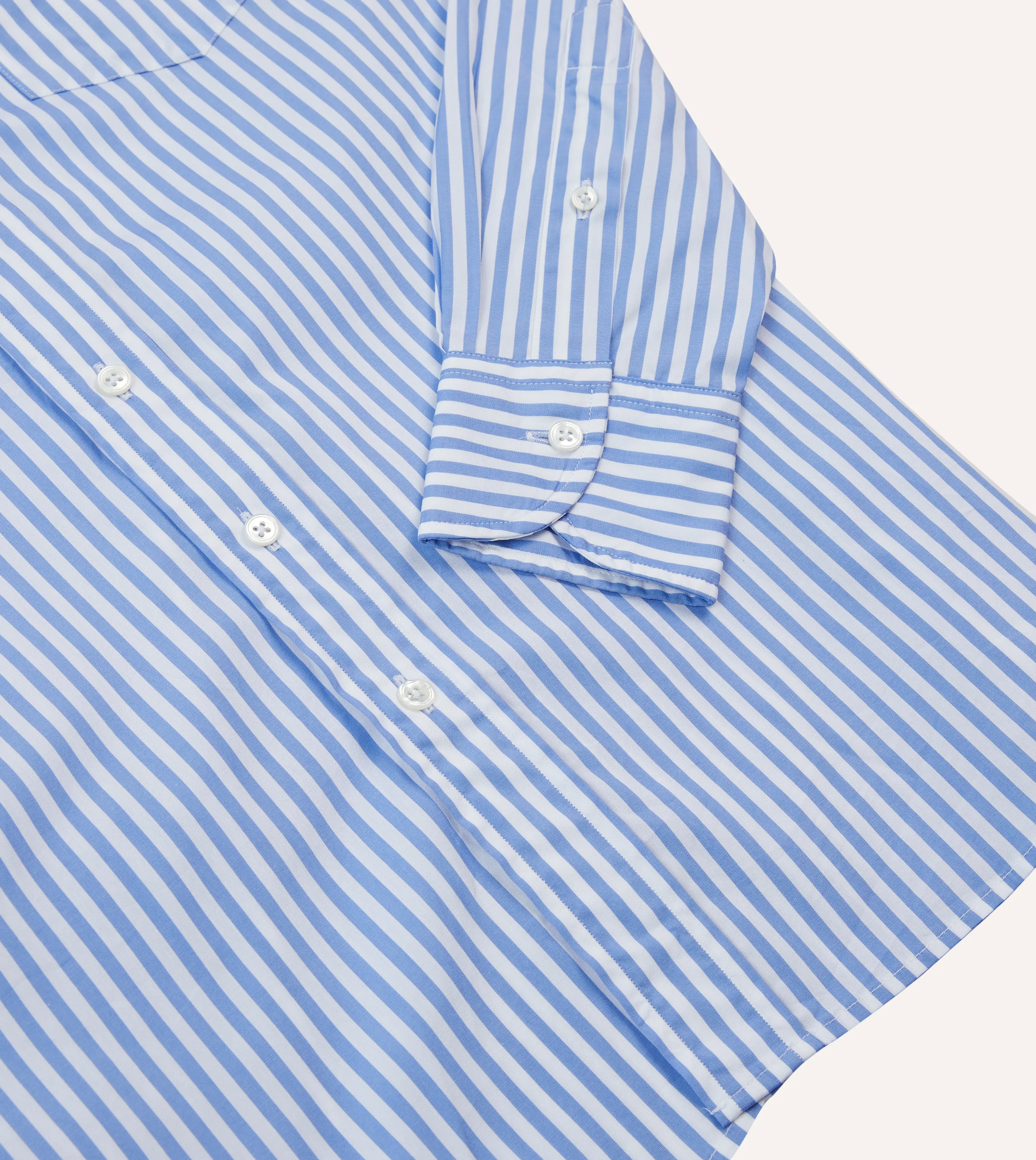 Blue Bengal Stripe Cotton Poplin Button-Down Shirt