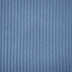 Blue Rayon Stretch Spandex Brushed Back 4x2 Rib Knit Fabric