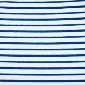 Blue Sparkle-White Stripe Stretch Spandex Knit Fabric