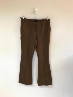 Brown Petite Bootcut Tailored Low Rise trousers, Next, Size 8 (Viscose, Elastane, Nylon)