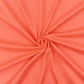 Coral Orange Solid Stretch Double Brushed Jersey Knit Fabric