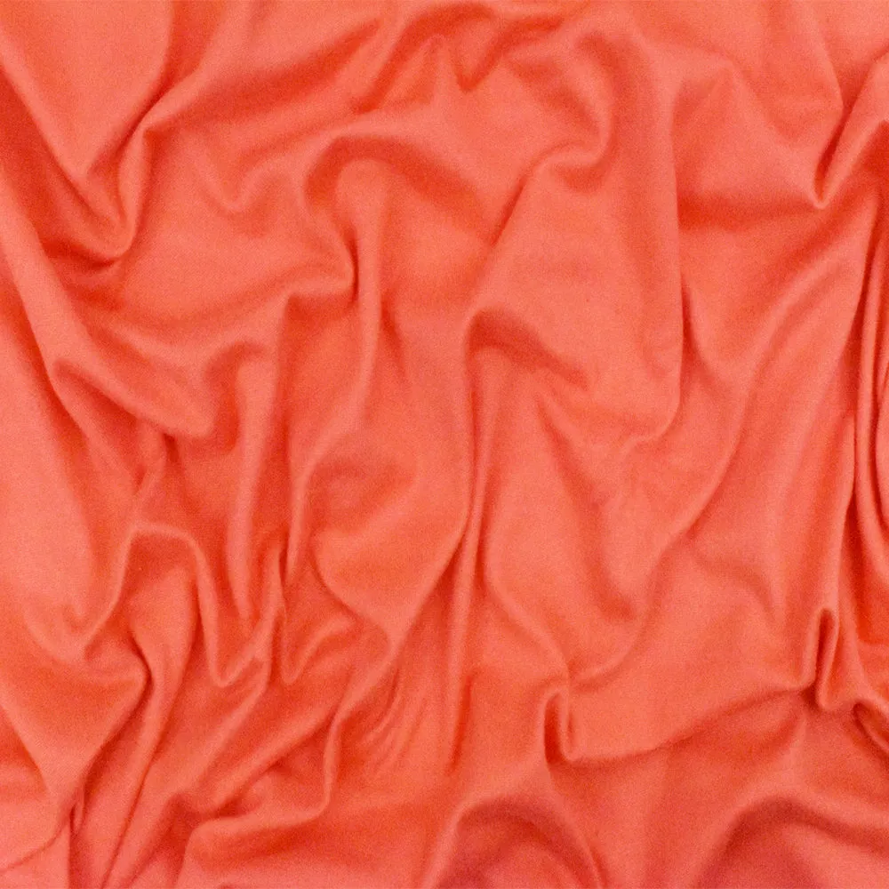 Coral Orange Solid Stretch Double Brushed Jersey Knit Fabric