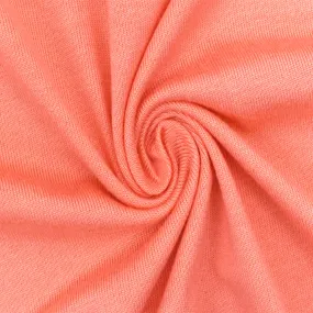 Coral Orange Stretch Rayon Slub Jersey Knit Fabric