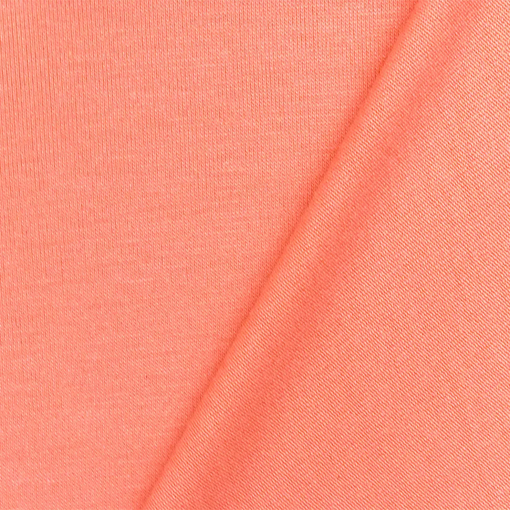 Coral Orange Stretch Rayon Slub Jersey Knit Fabric