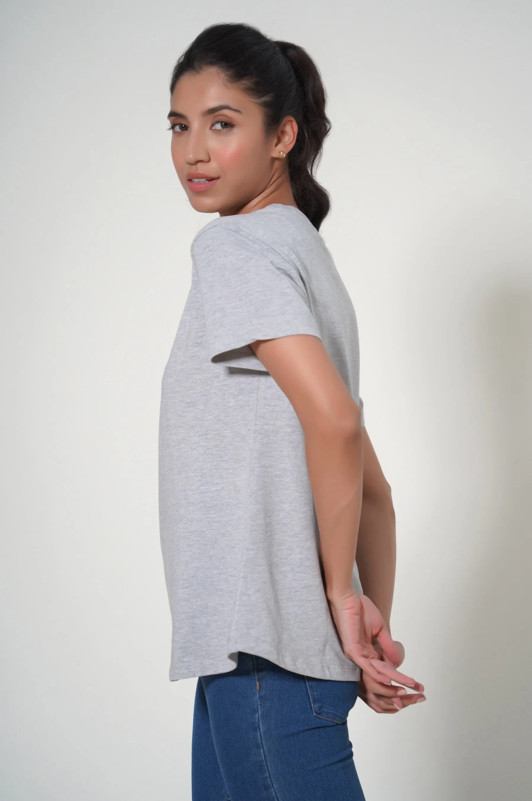 Crew Neck Half Sleeves Tee