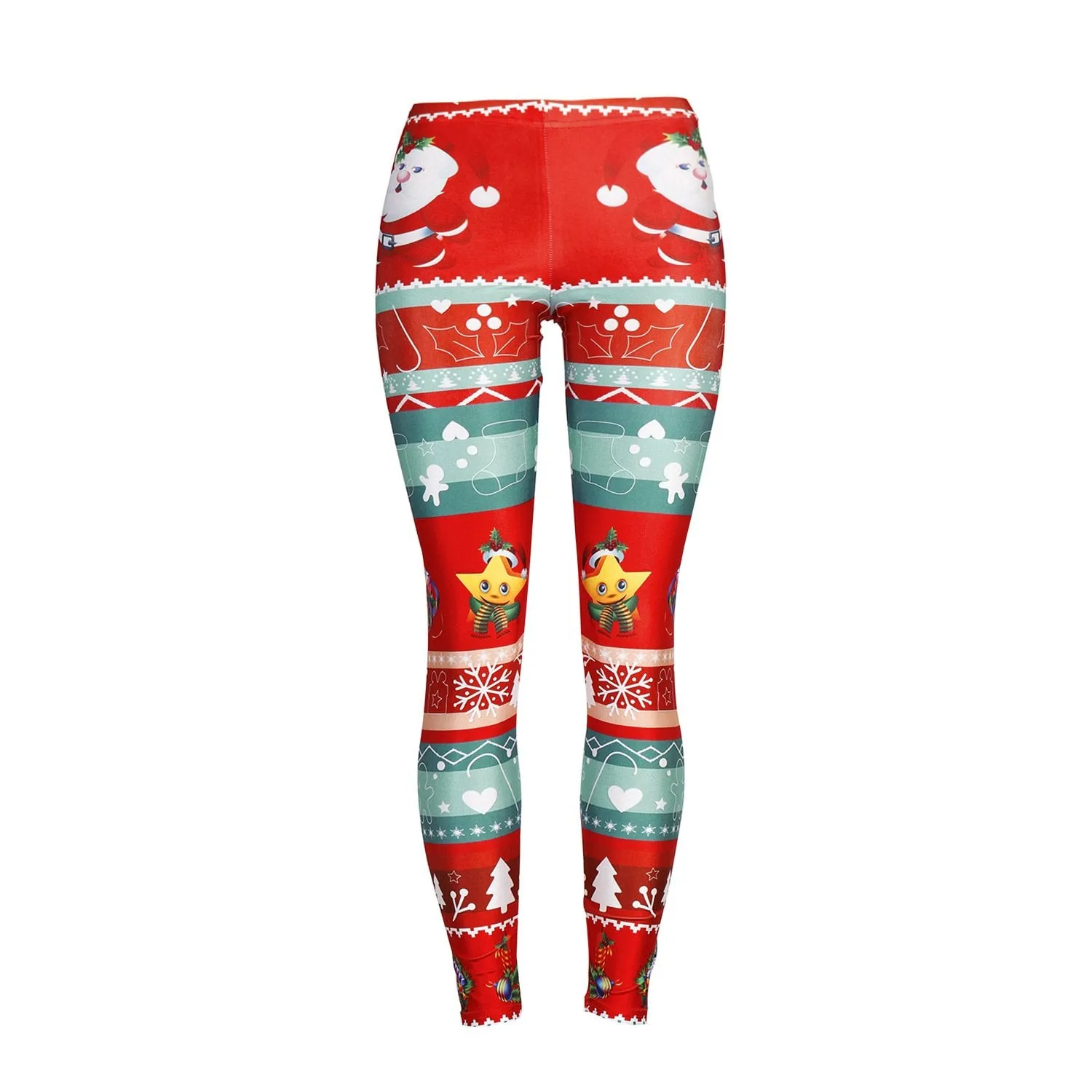 Cute Festival Print Women Mid Waist Skinny Leggings