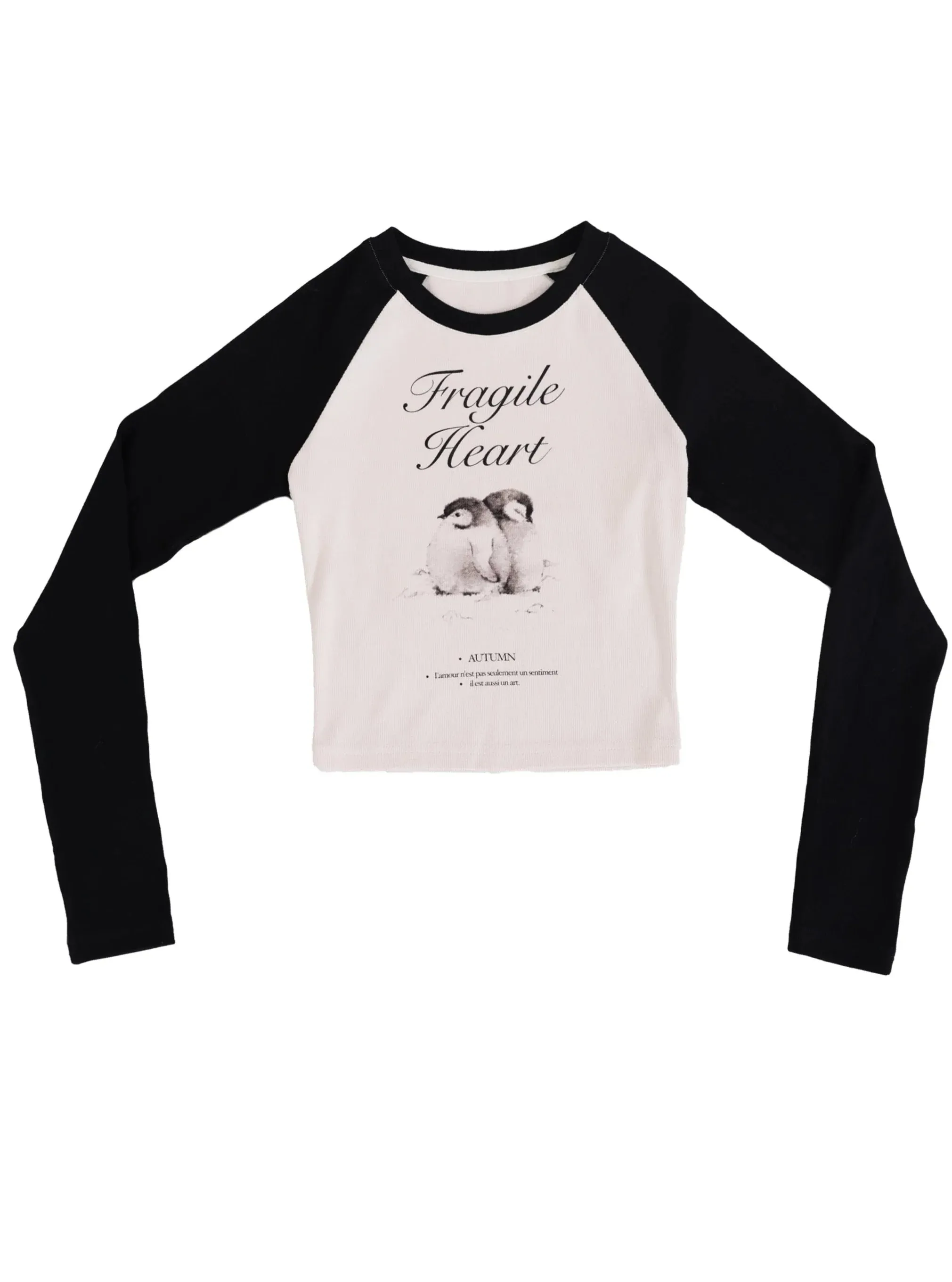 Fragile Heart Cropped Raglan Graphic Sweatshirts