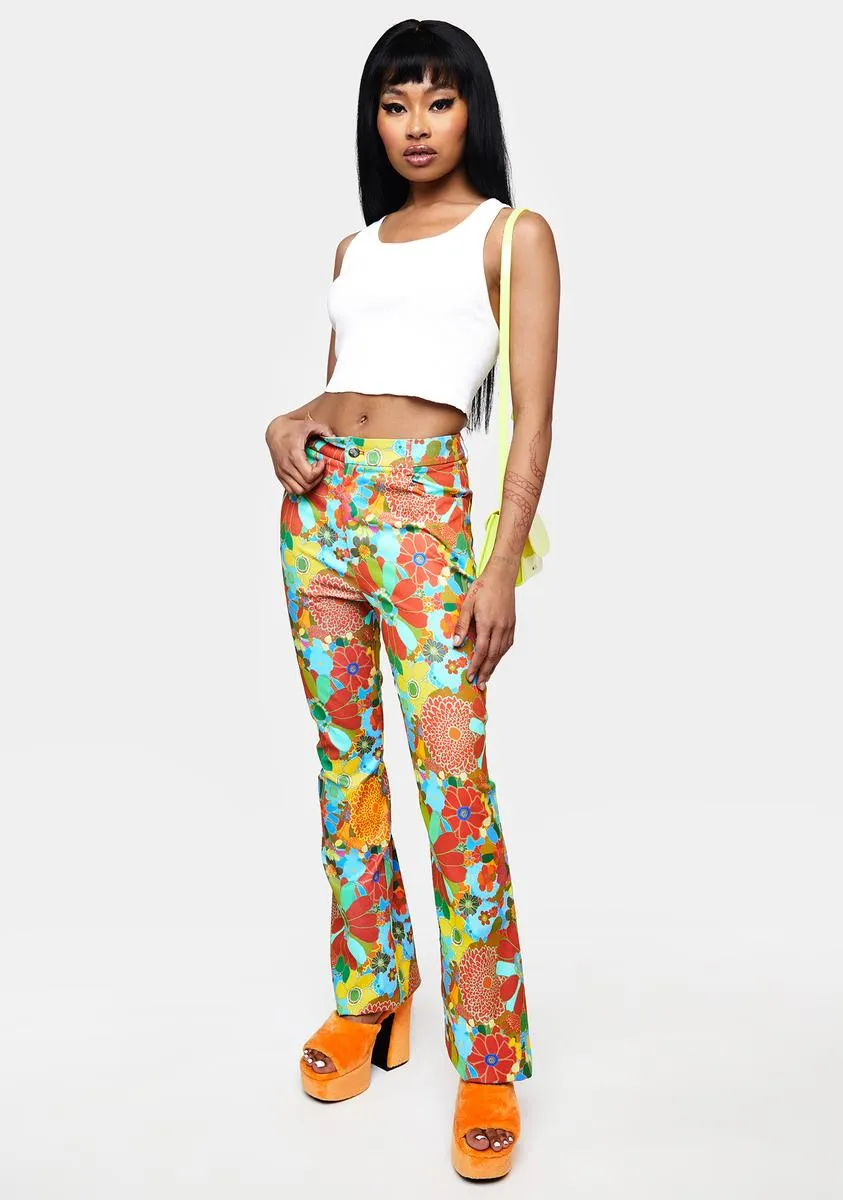 Groove Jet Floral 70s Trousers