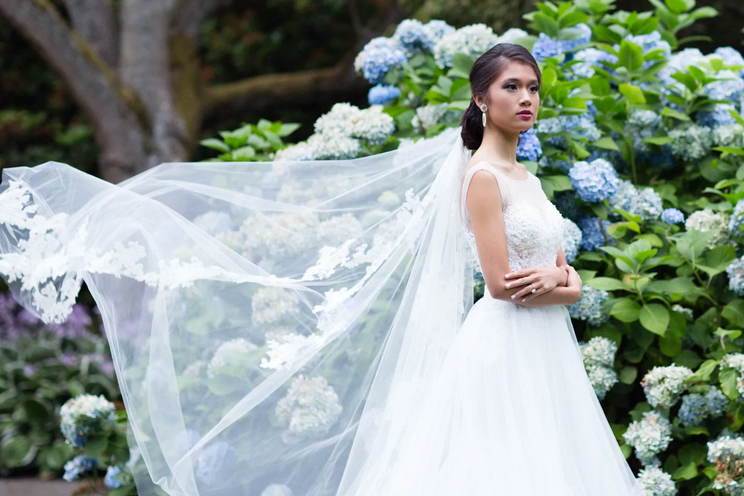 Illusion Neckline Tulle Gown (#SS16308)