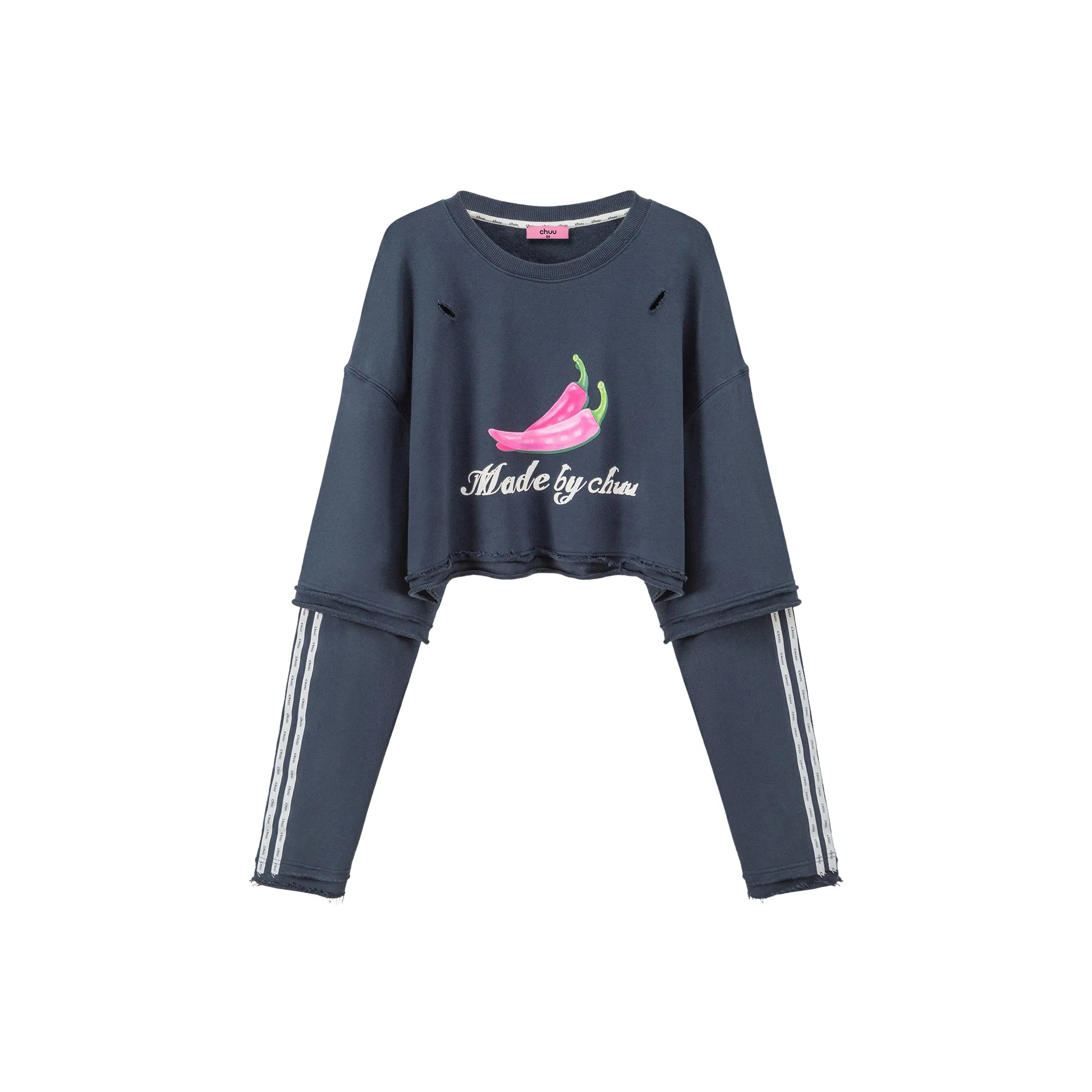 Just Fine Pink Chili Cropped Sweatshirt