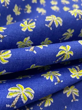 LI-7582W DITSY PALM TREE PRINT LINEN BLEND. ITALY