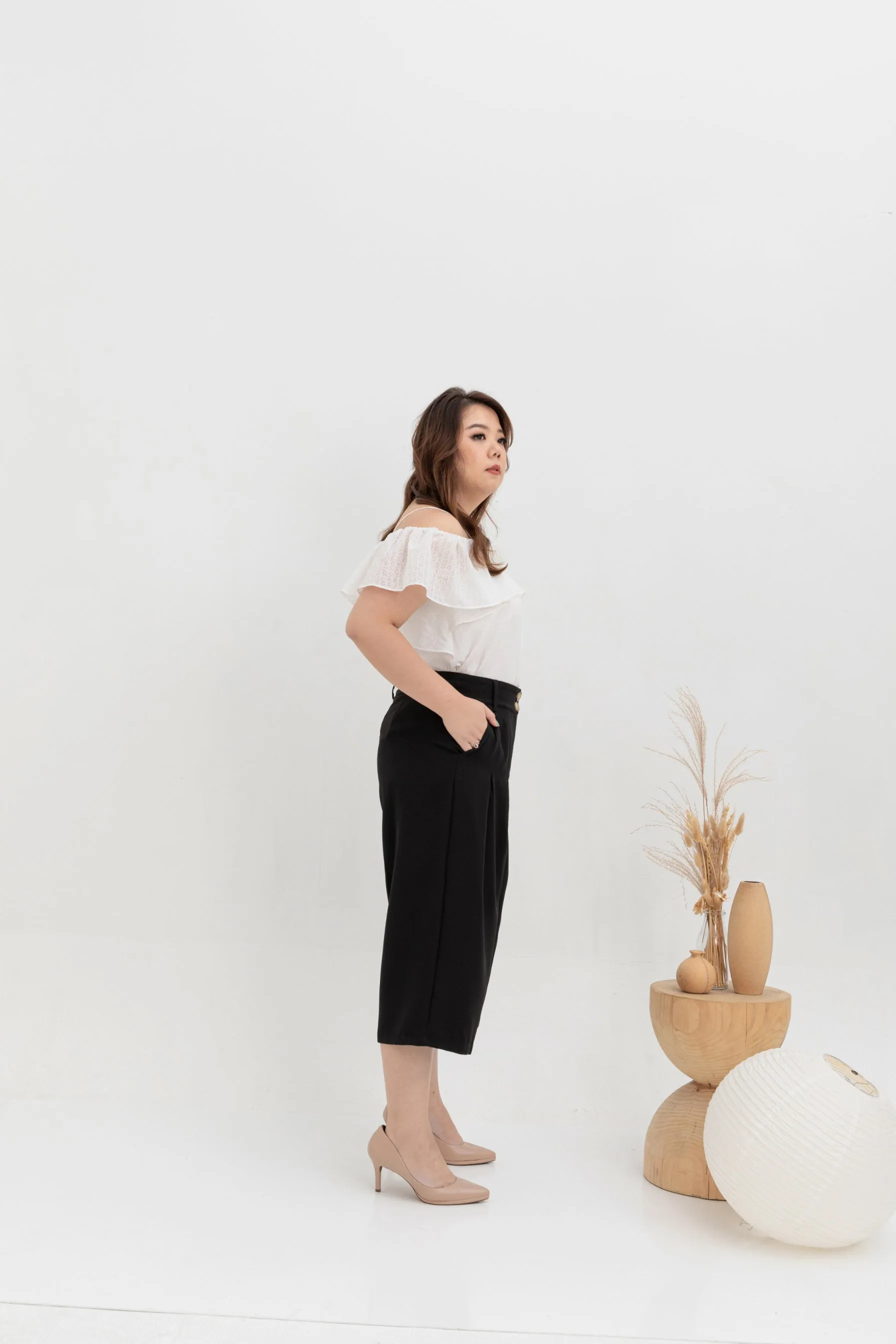 Mid-Waist Culottes (Black)