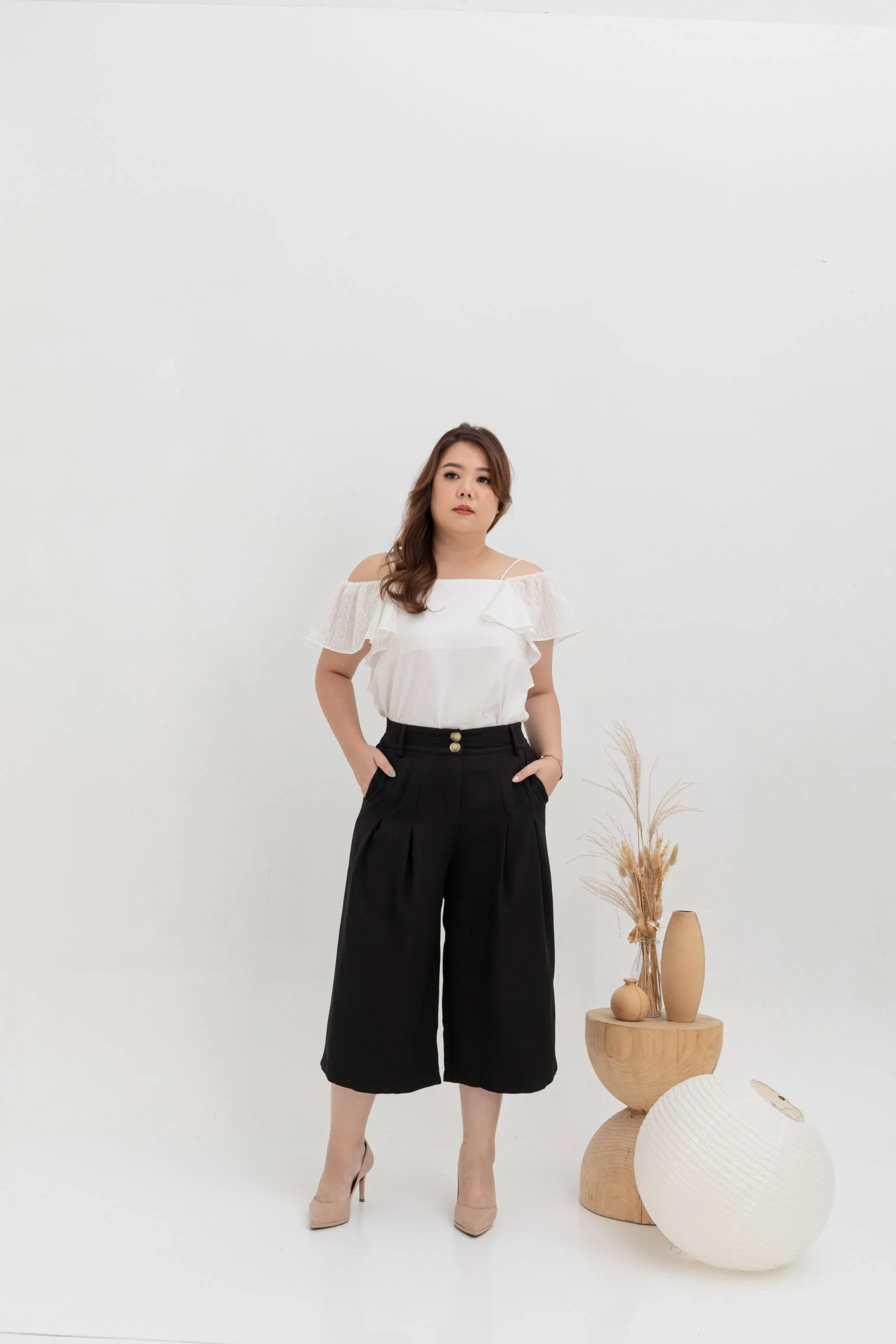 Mid-Waist Culottes (Black)