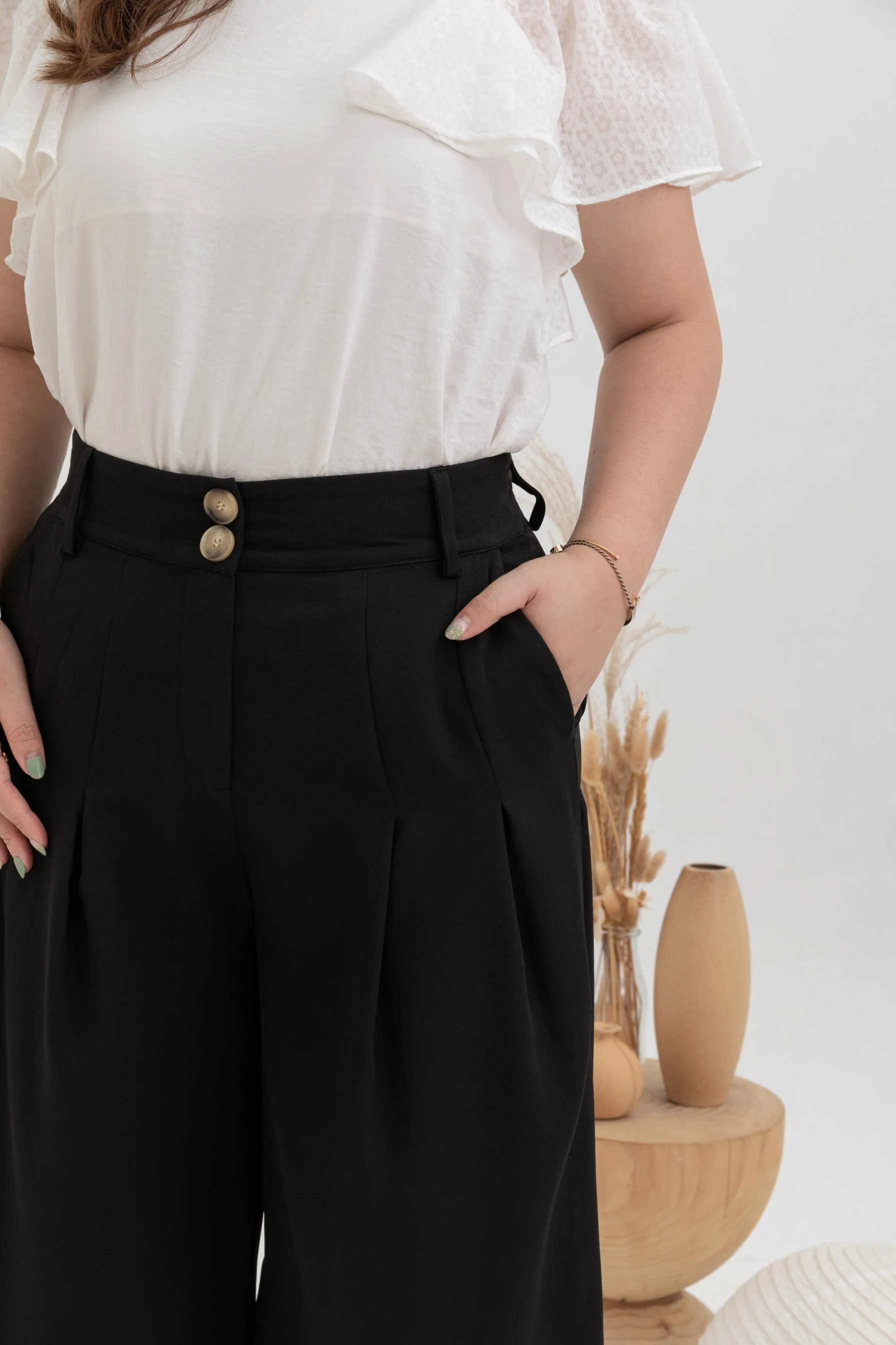 Mid-Waist Culottes (Black)