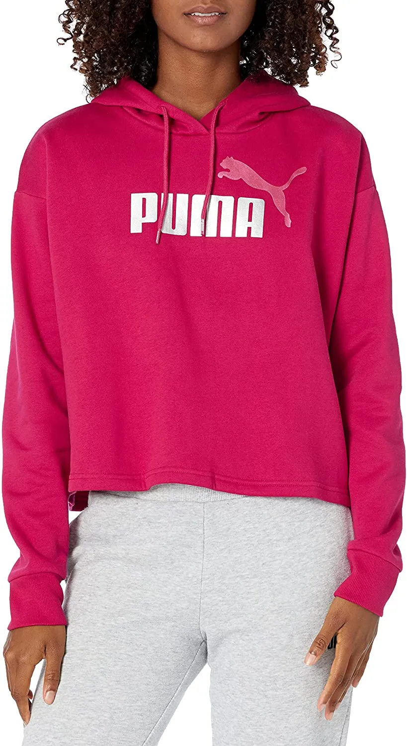 PUMA Women's Essentials  Cropped Metallic Hoodie