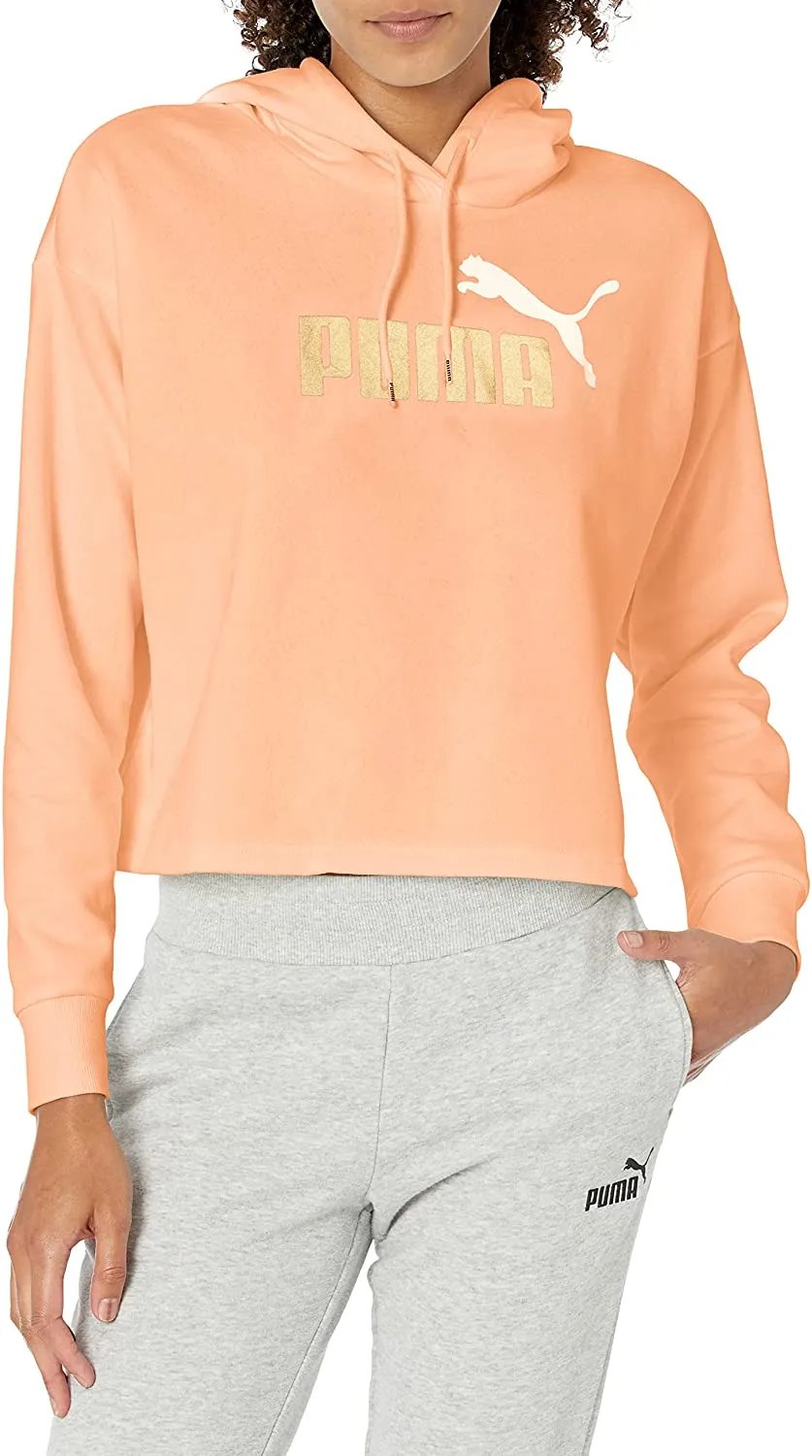 PUMA Women's Essentials  Cropped Metallic Hoodie