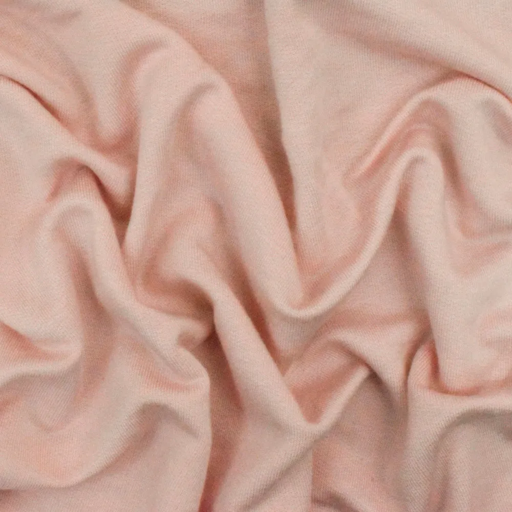 Shell Pink Famous Designer Stretch Rayon Baby French Terry Knit Fabric