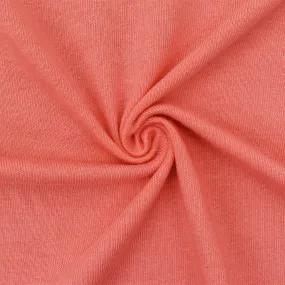 Soft Coral Pink Solid Stretch Rayon Jersey Knit Fabric