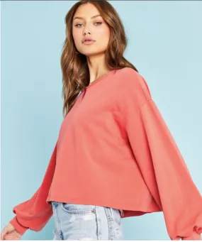 Spiced Coral Open Back Sweatshirt