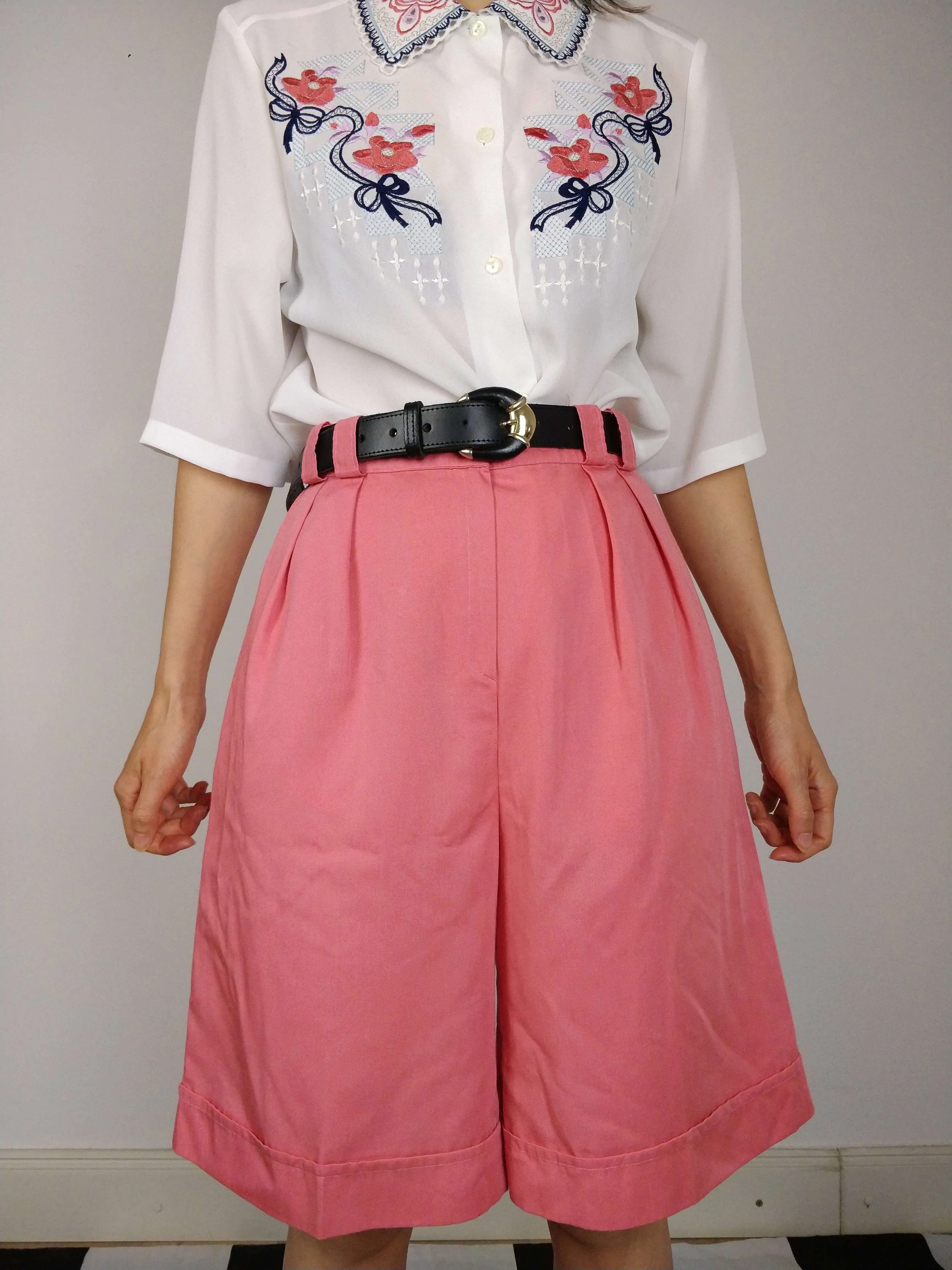 The Pink Culottes | Vintage culottes shorts bermuda pink S