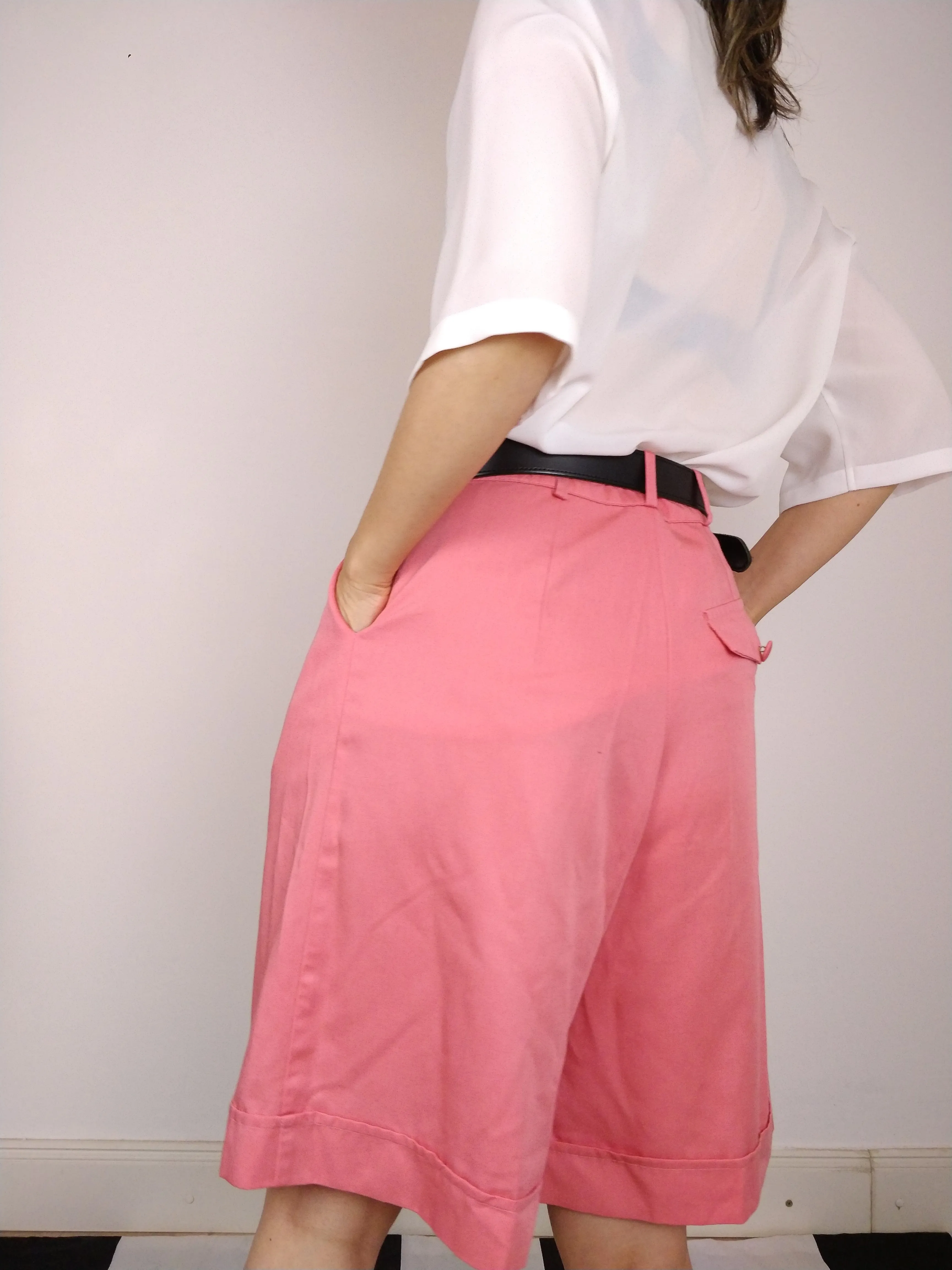 The Pink Culottes | Vintage culottes shorts bermuda pink S