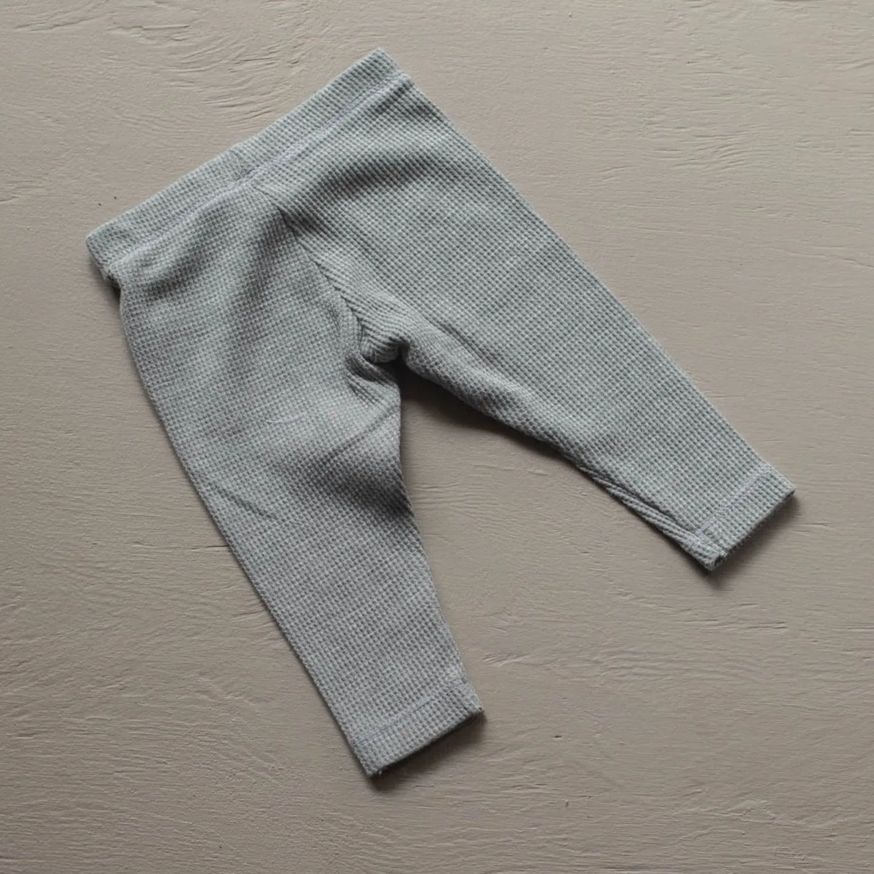 Waffle Cotton Leggings - Grey Marl