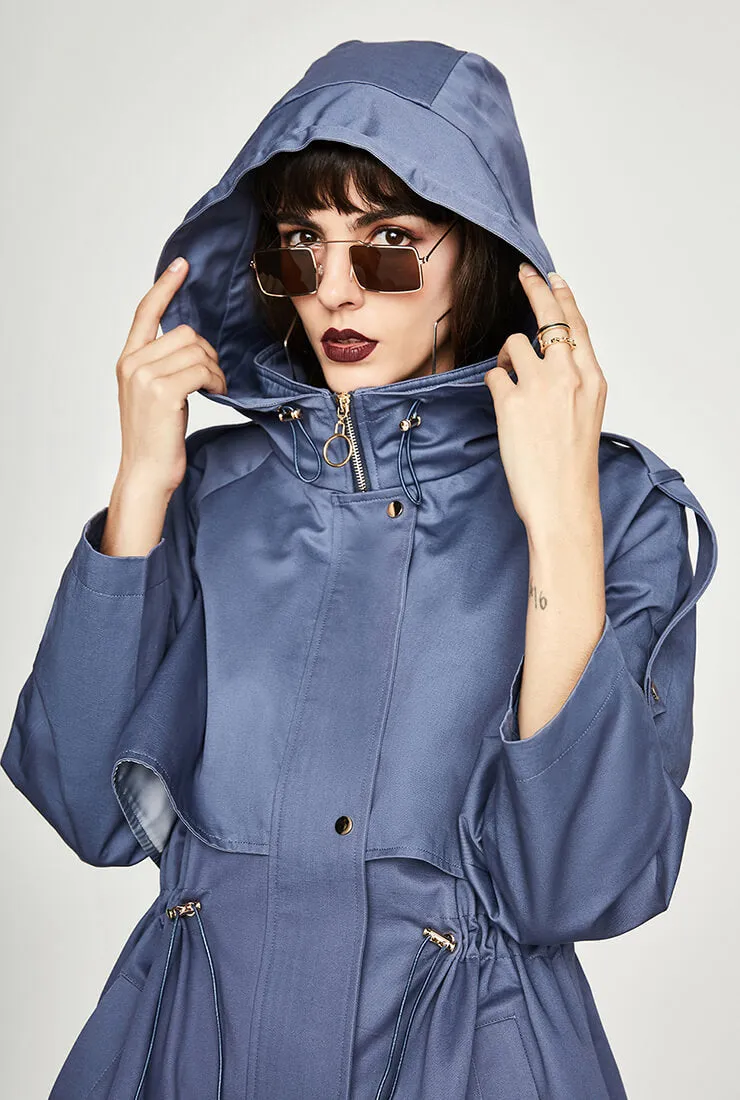 Waterproof Hooded Long Trench Coat