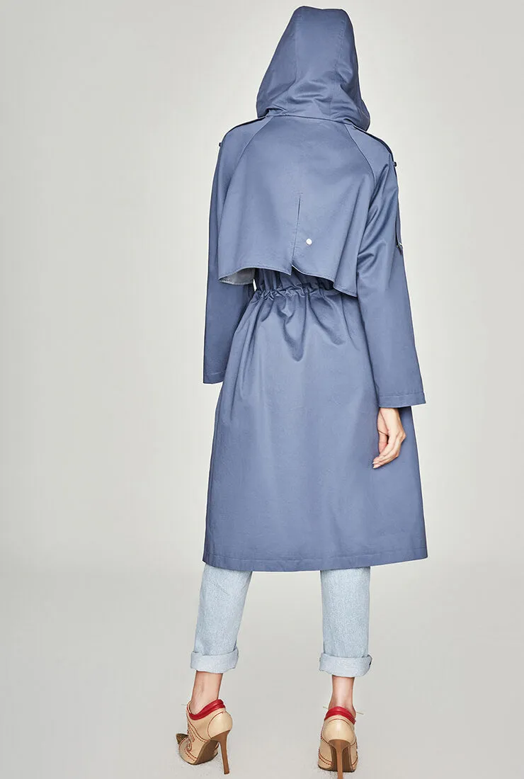 Waterproof Hooded Long Trench Coat