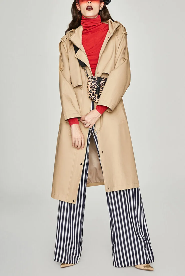 Waterproof Hooded Long Trench Coat