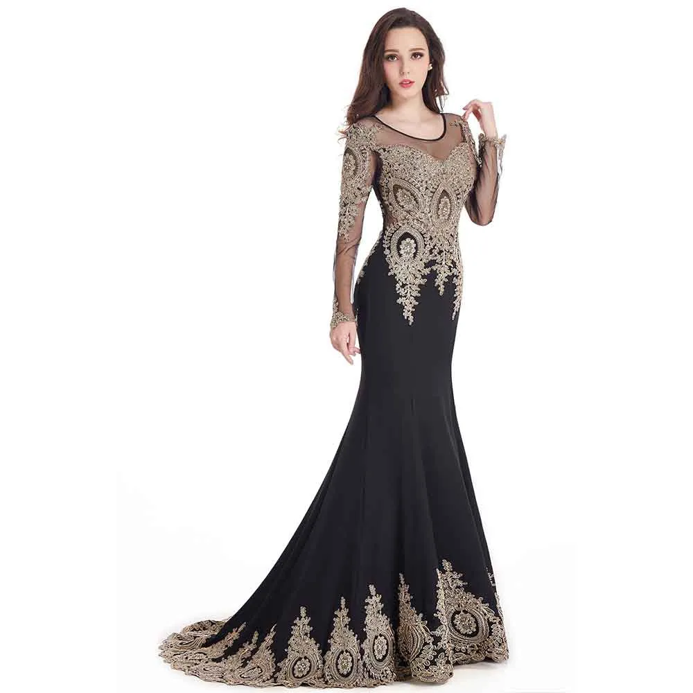 Wedding Crystals Beaded Lace Mermaid Evening Dress for Women Formal Gowns