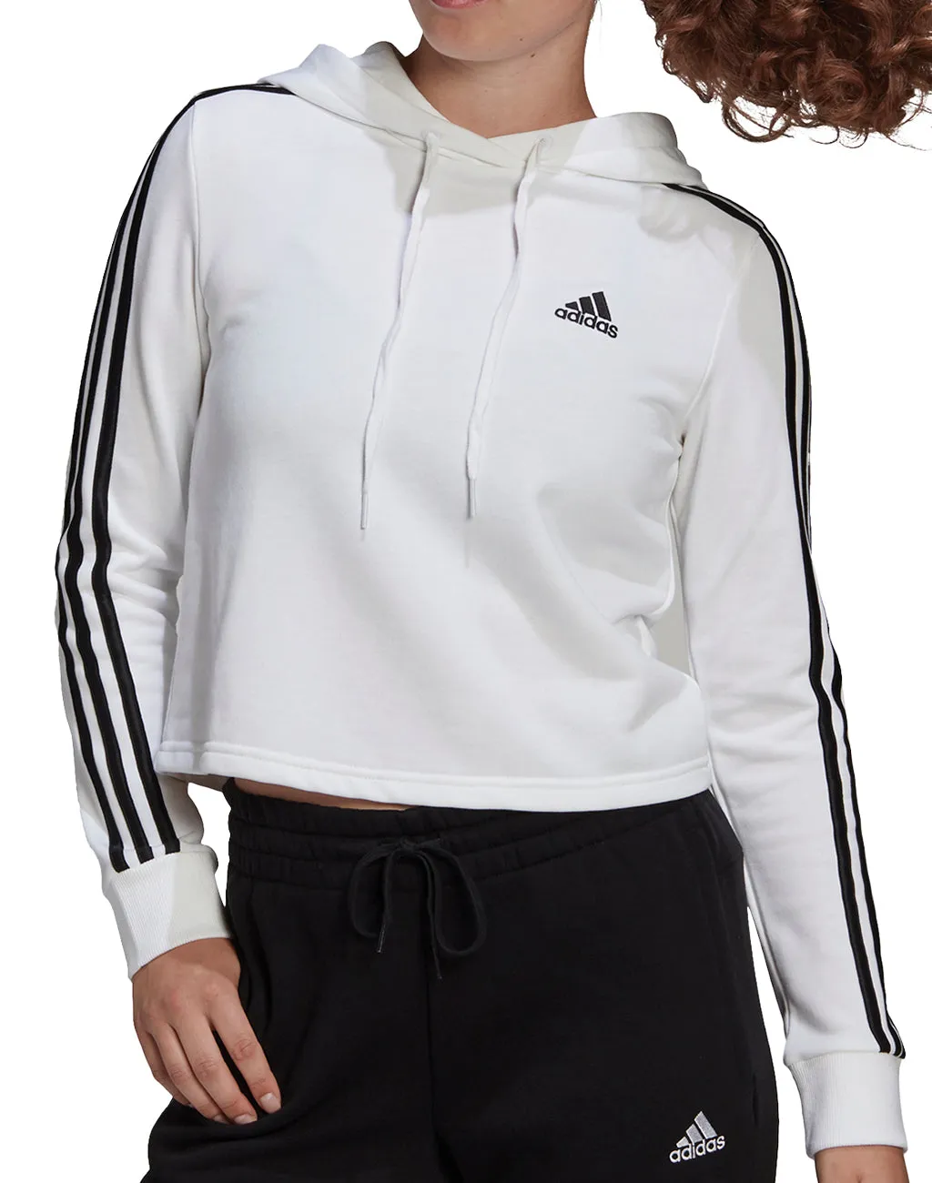 Women's Adidas 3 Stripe Crop Pullover