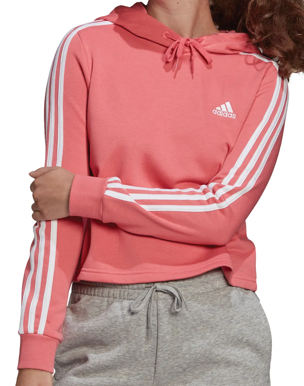 Women's Adidas 3 Stripe Crop Pullover